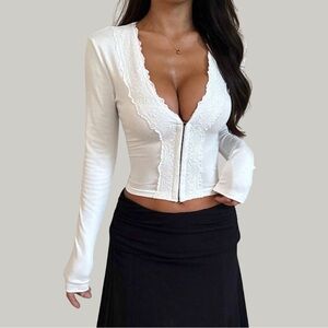 LIKE NEW Lace Long Sleeve Top